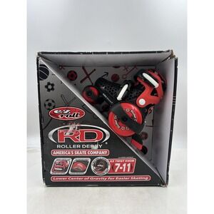 Roller Derby EZ Roll Adjustable Skates Boys Size 7-11 Red Black Comfort Wheels